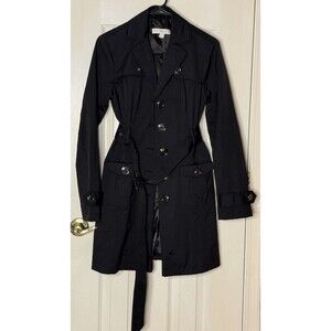 Women’s XS- New York & Co Black Belted Trench Coat Jacket
